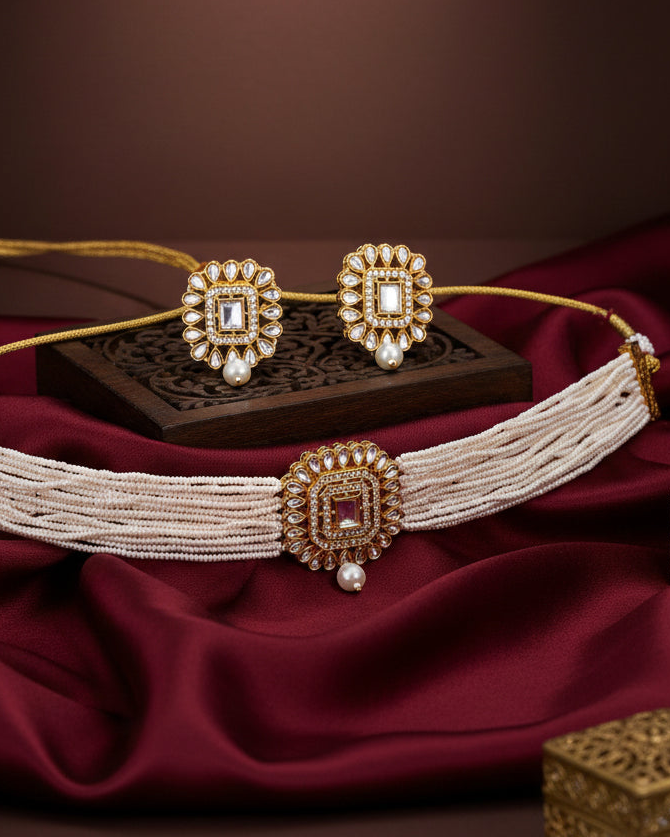Pearl Hasan Choker Set