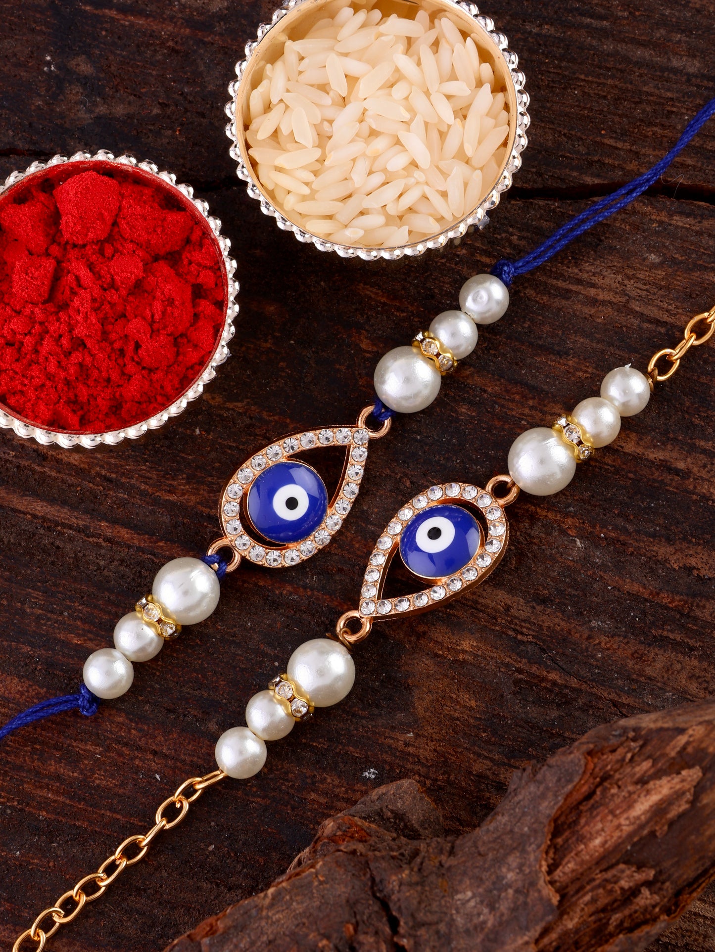 Niyaka Bhaiya Bhabhi Rakhi Bracelet with Tilak Set and Card