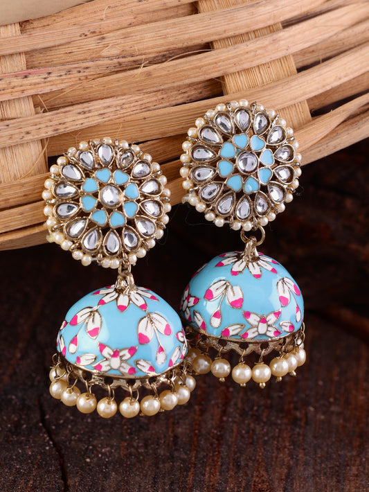 Turquoise Nimrat Meena Jhumka