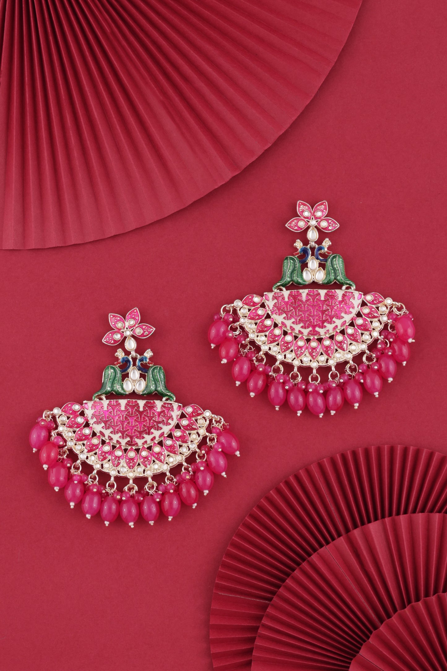 Pink Mayank Designer Chandbali Earring