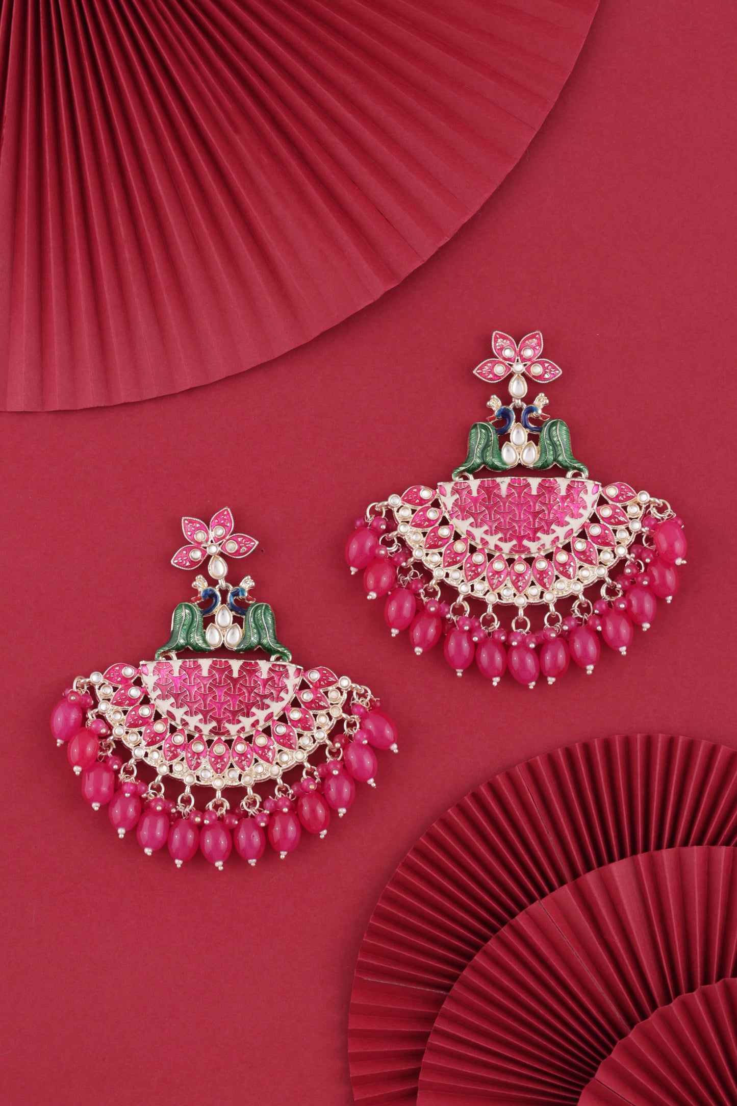 Pink Mayank Designer Chandbali Earring