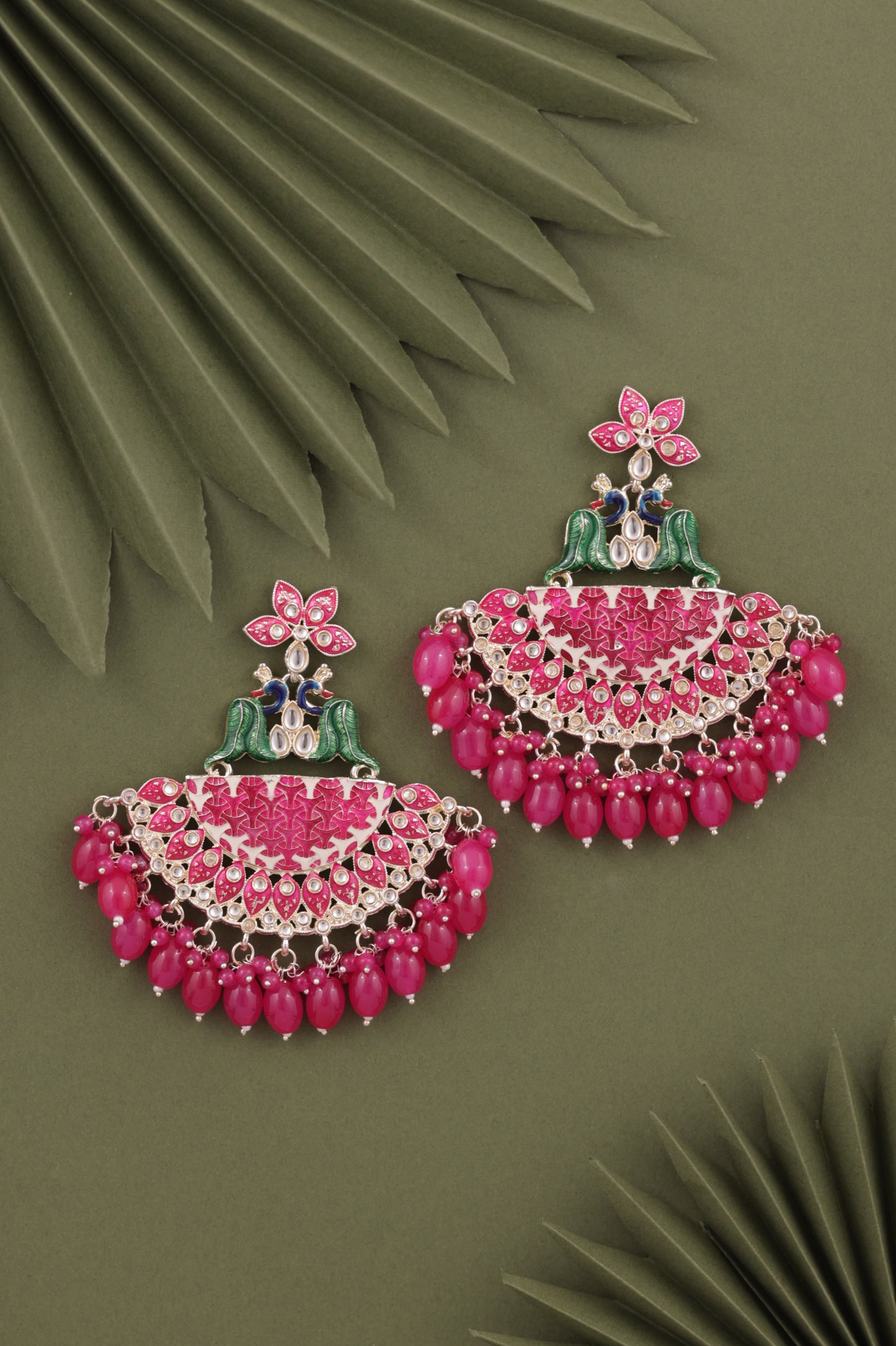 Pink Mayank Designer Chandbali Earring