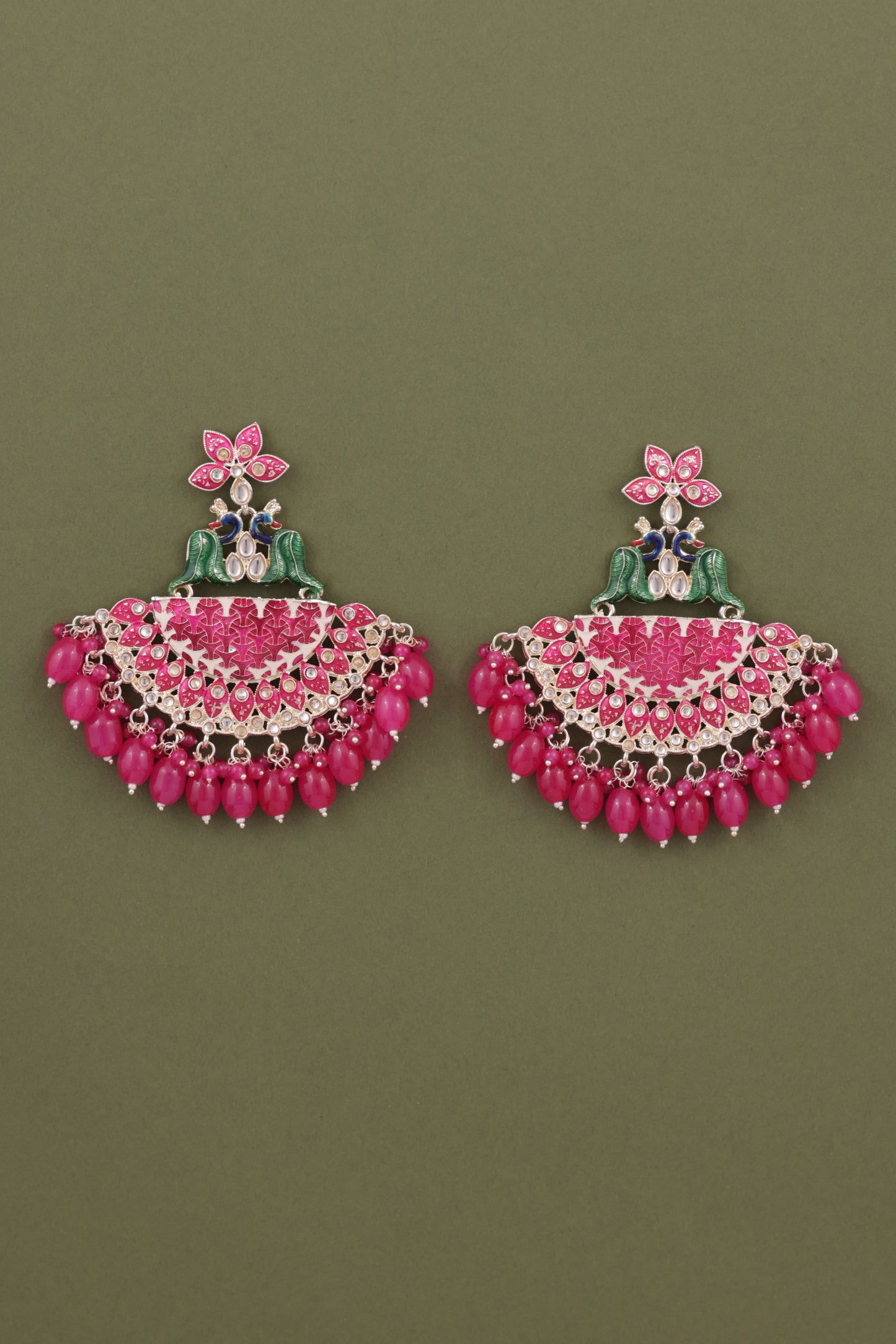 Pink Mayank Designer Chandbali Earring