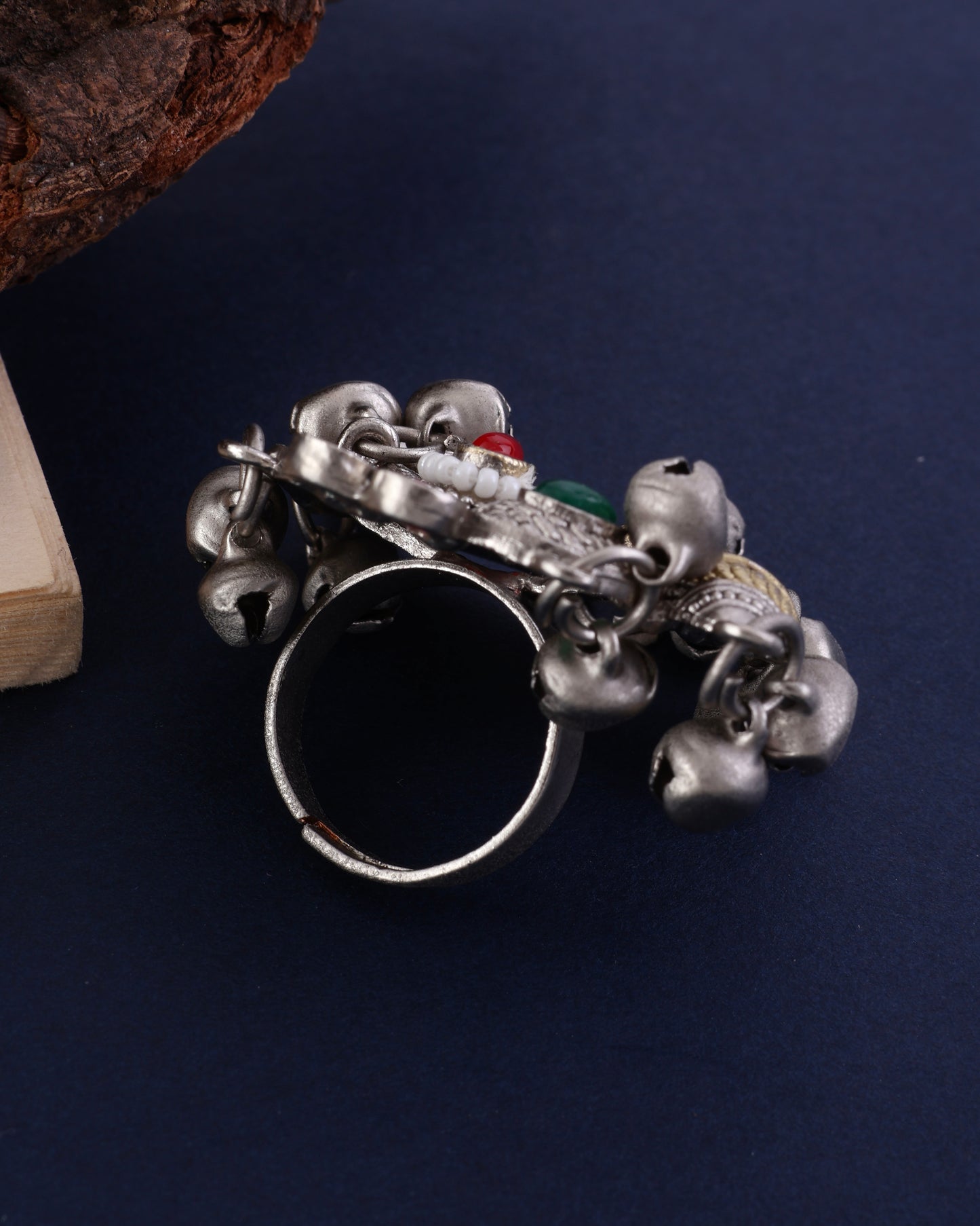 Raj Brass Boho Ghunghru Statement Ring