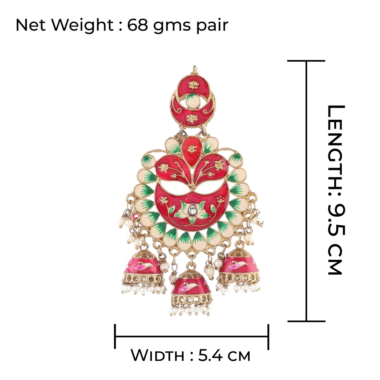 Pink Charvi Meenakari Jhumka
