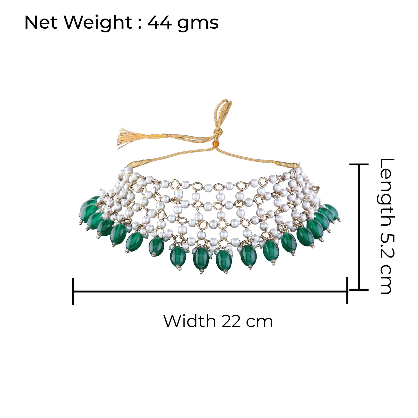 Green Kaveri Designer Indo Western Necklace