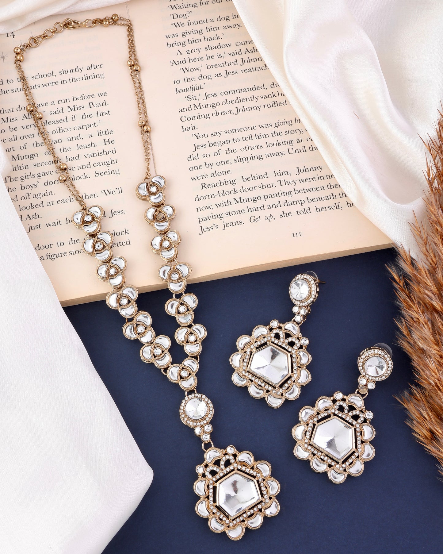 Niyana Pendant Style Long Necklace Set with Earring