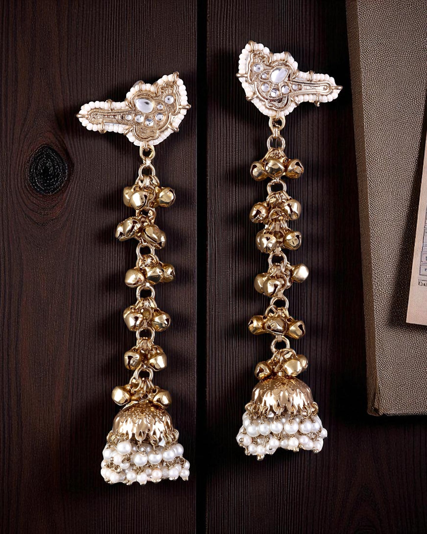 Pearl Sumbul Kashmiri Look Ghunghru Jhumka Earring