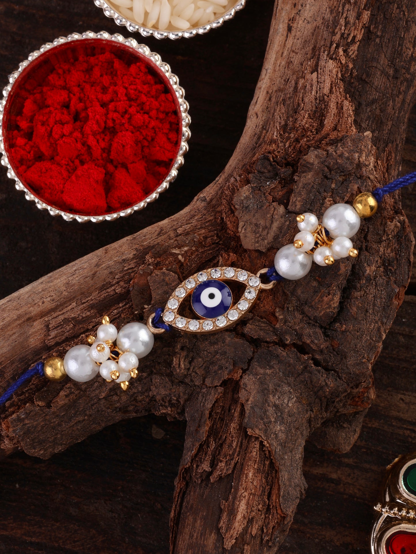 Indra Evil Eye Rakhi with Tilak Set and Card