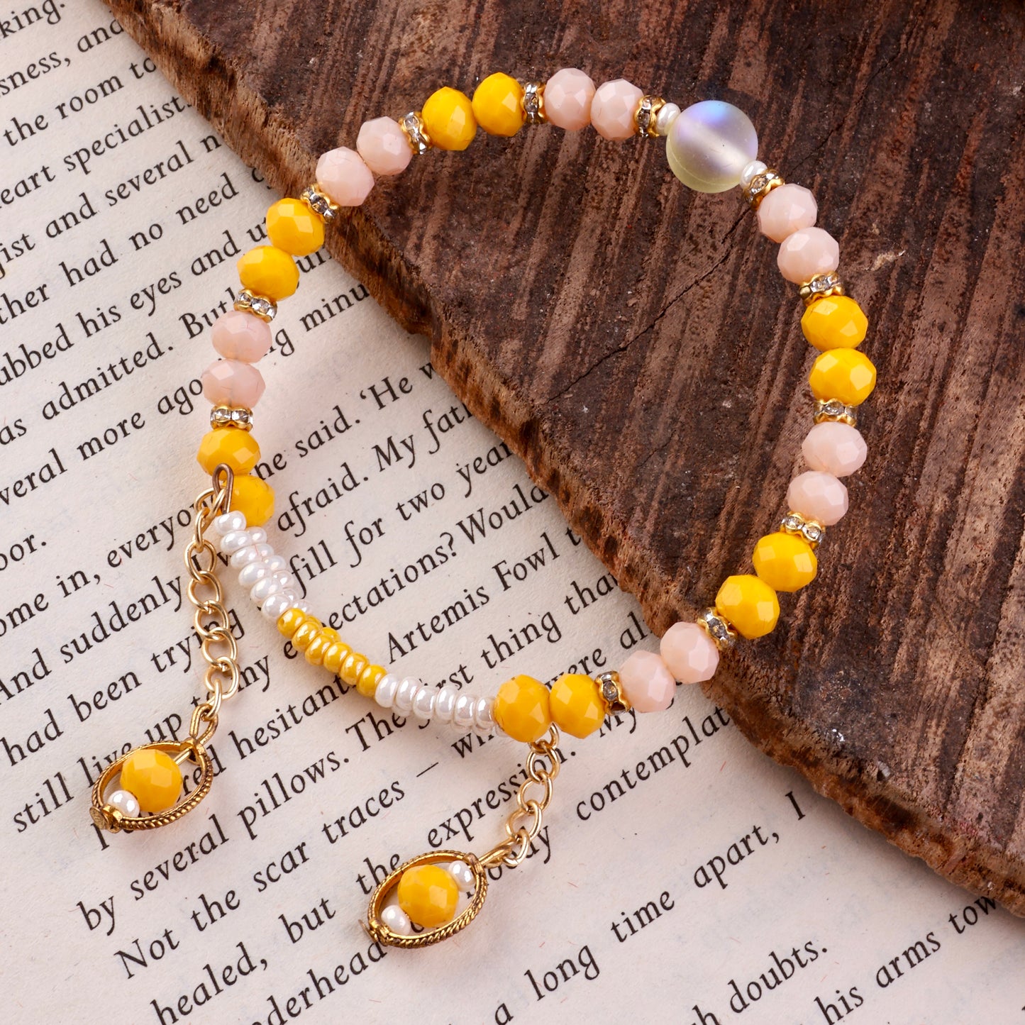 Yellow Aabha Beaded Bracelet