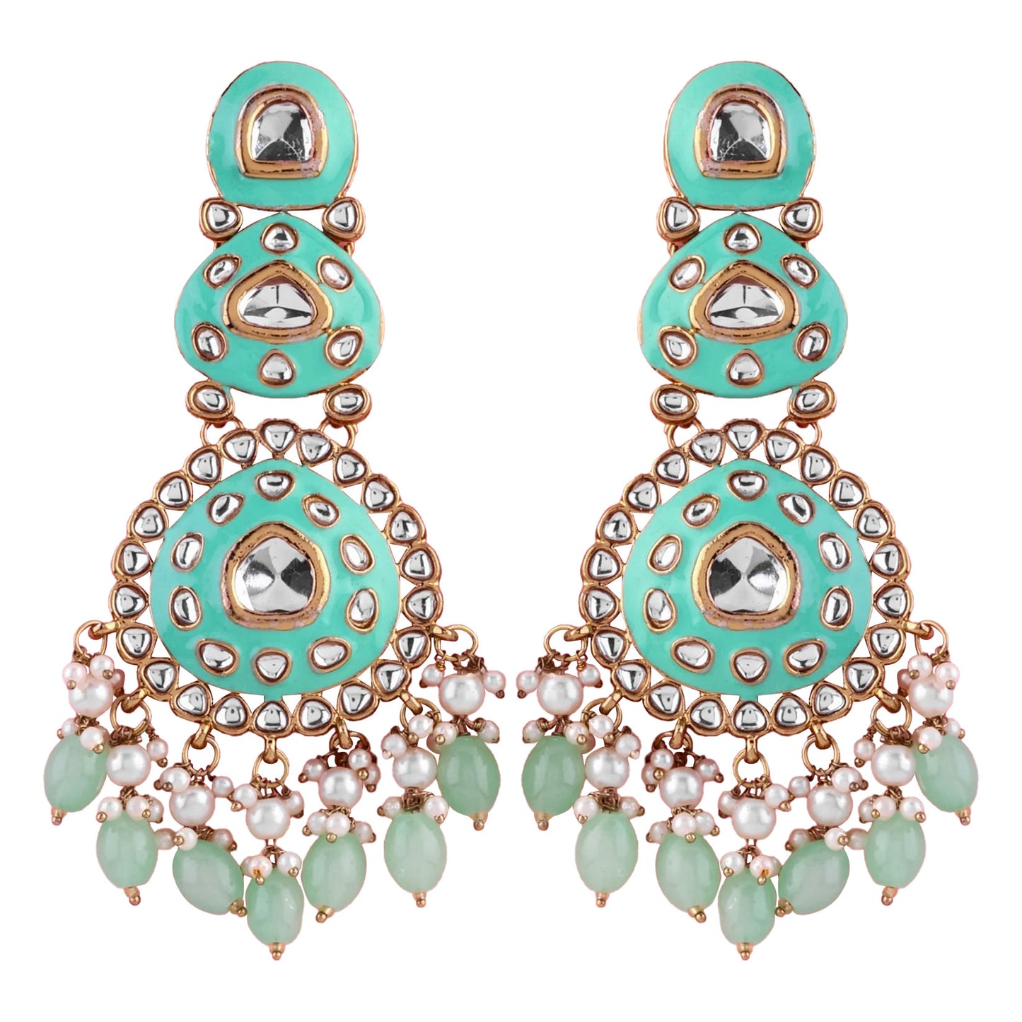 Mint Green Tisya Meenakari Chandbali