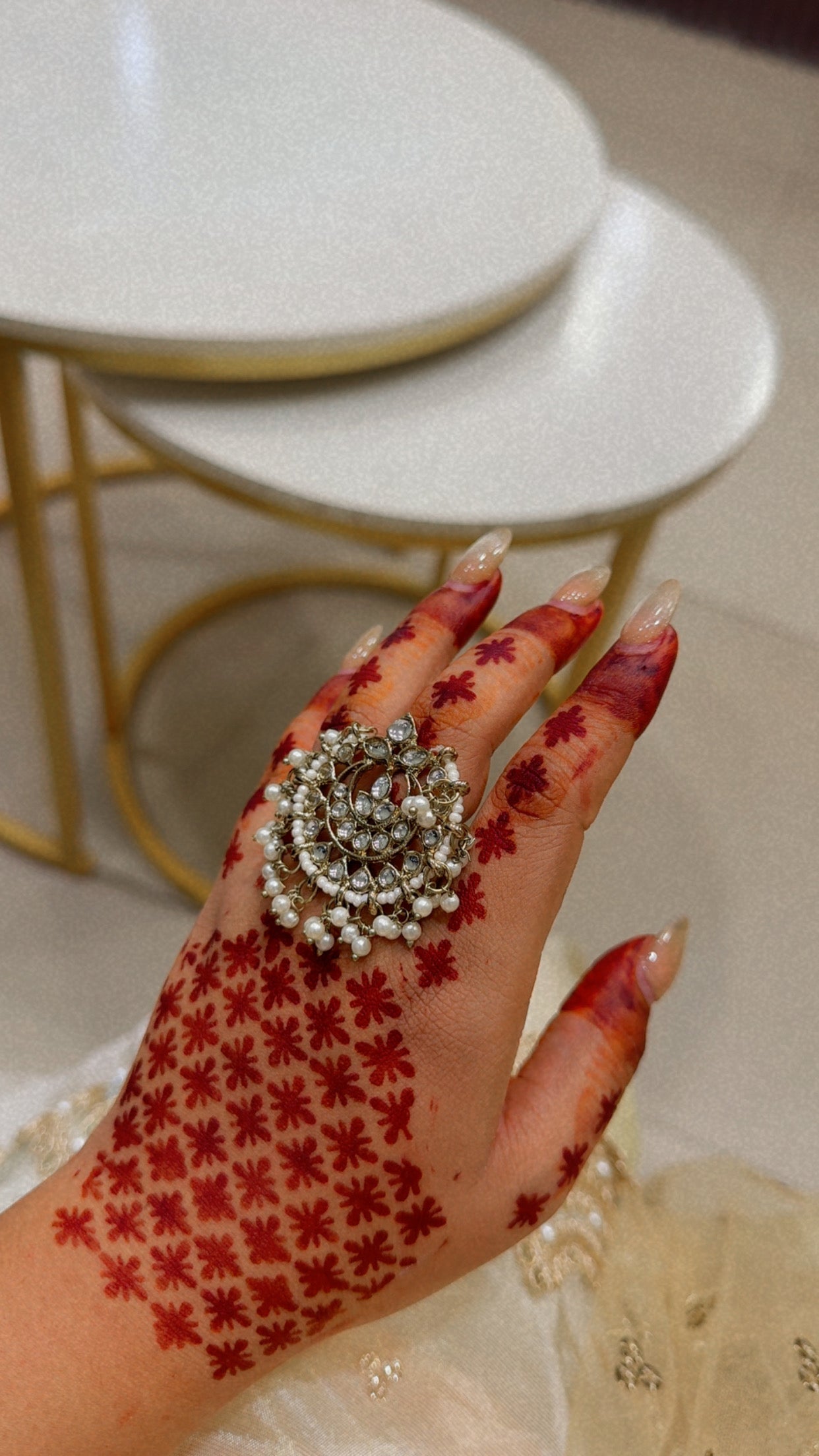 Surbhi Pearl Ethnic Ring - Copper