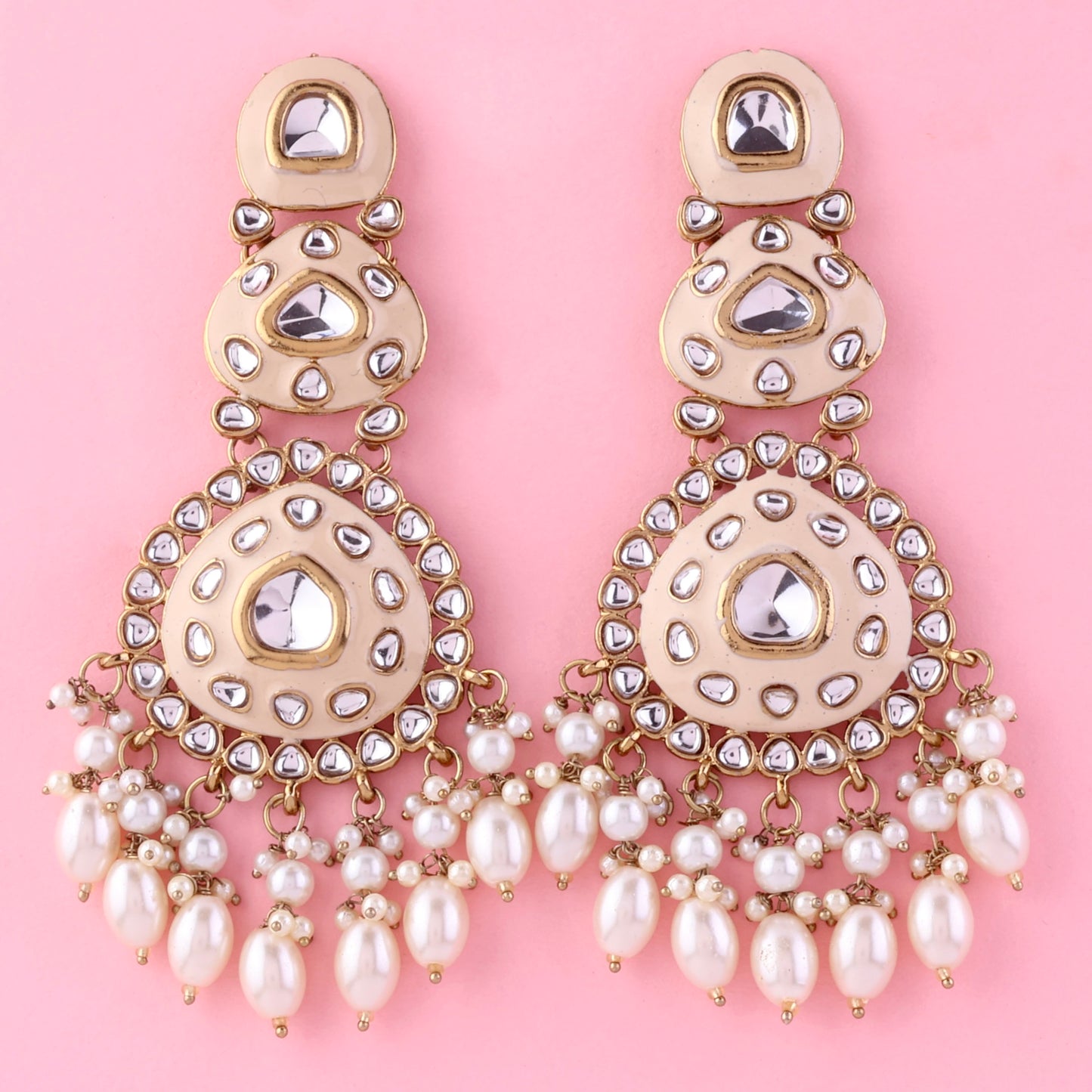 Ivory Tisya Meenakari Chandbali