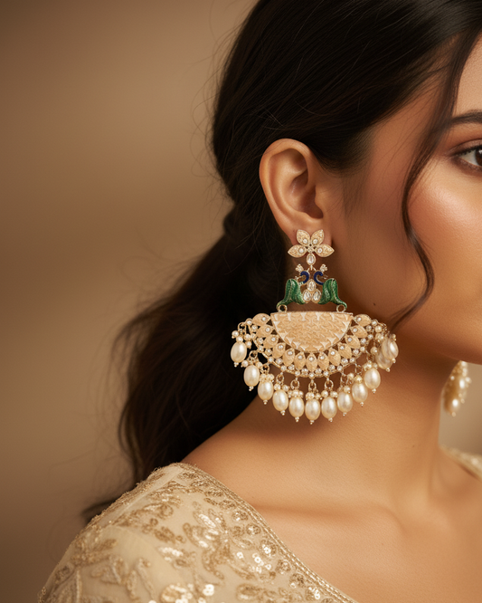 Ivory Mayank Designer Chandbali Earring