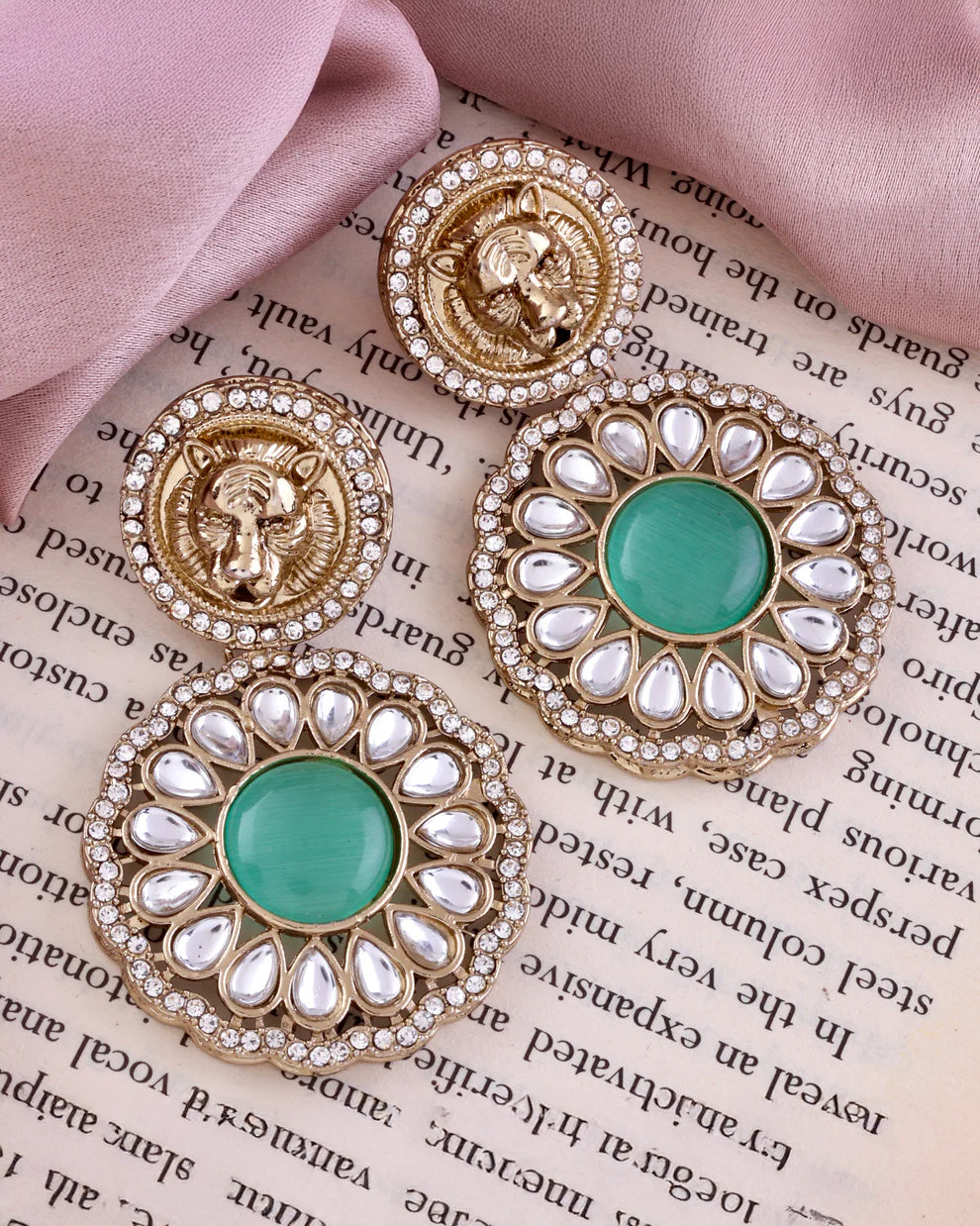 Mint Green Kysa Bollywood Inspired Designer Earring