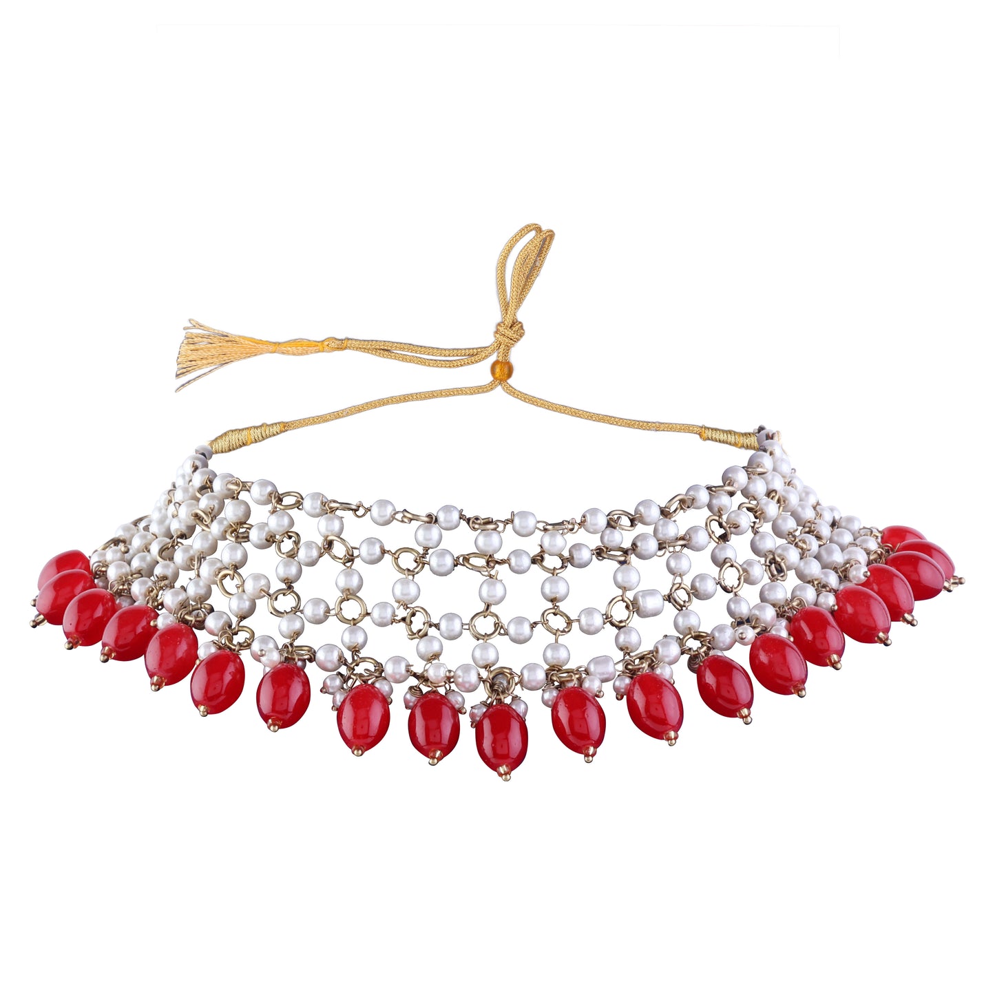 Red Kaveri Designer Indo Western Necklace