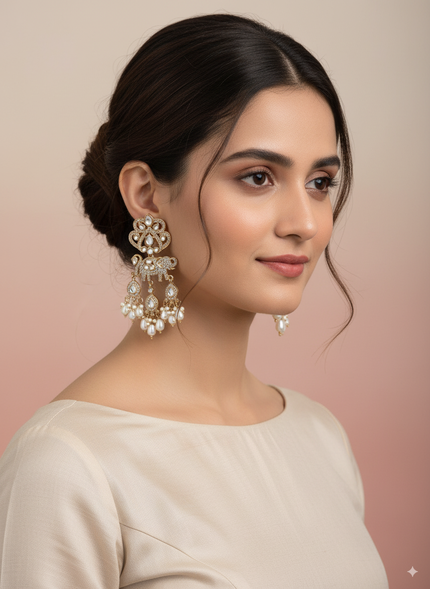 Pearl Vighnesh Designer Zircone Earring