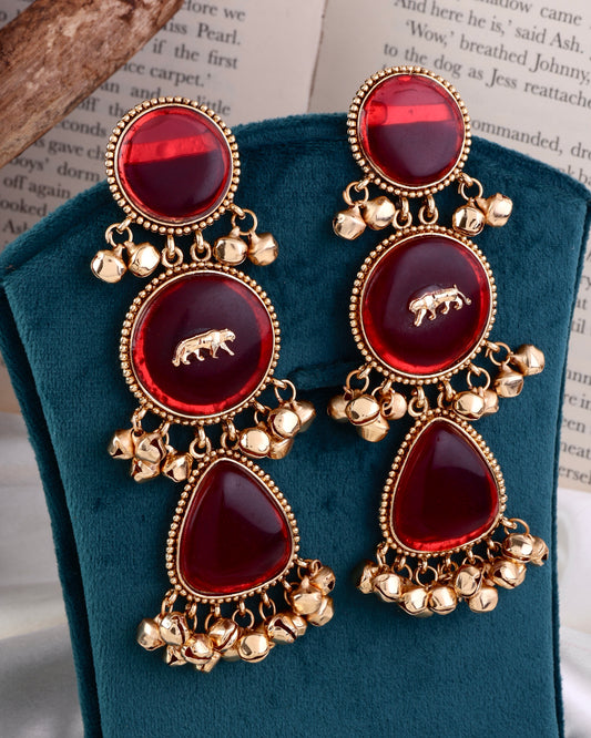 Ruby Pink Ruqshat Designer Earring