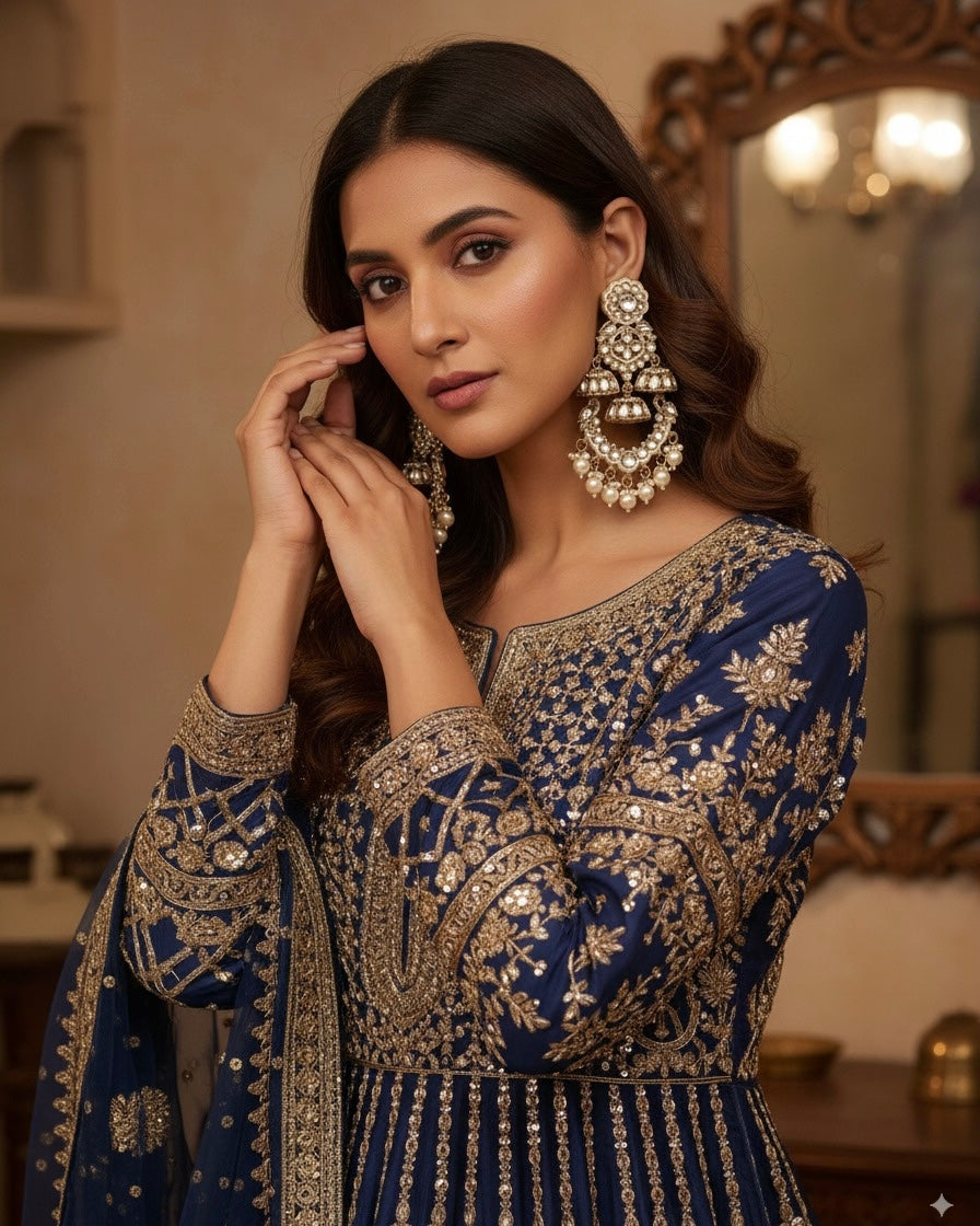 Pearl Taha Meenakari Zircon Jhumki Earring