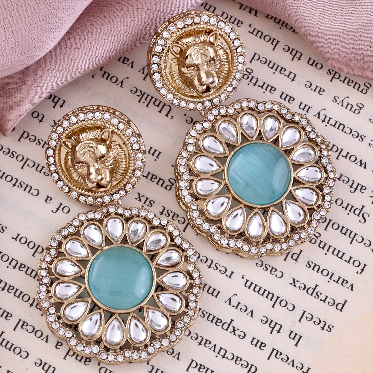Turquoise Kysa Bollywood Inspired Designer Earring