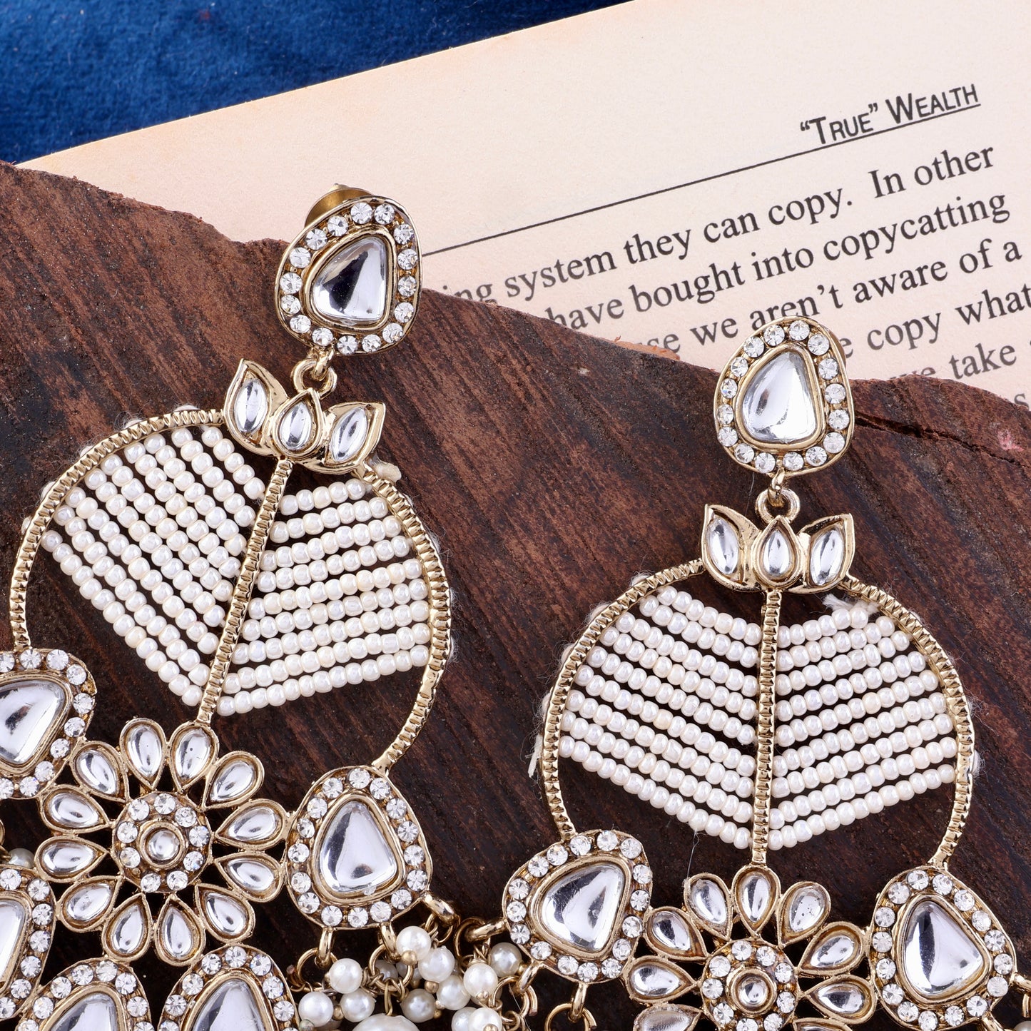 Pearl Ranveer Designer Chandbali Earring