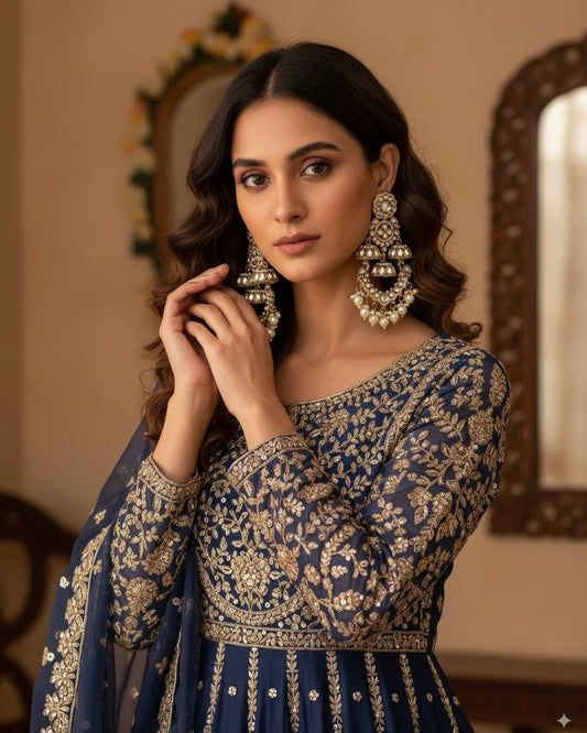 Pearl Taha Meenakari Zircon Jhumki Earring