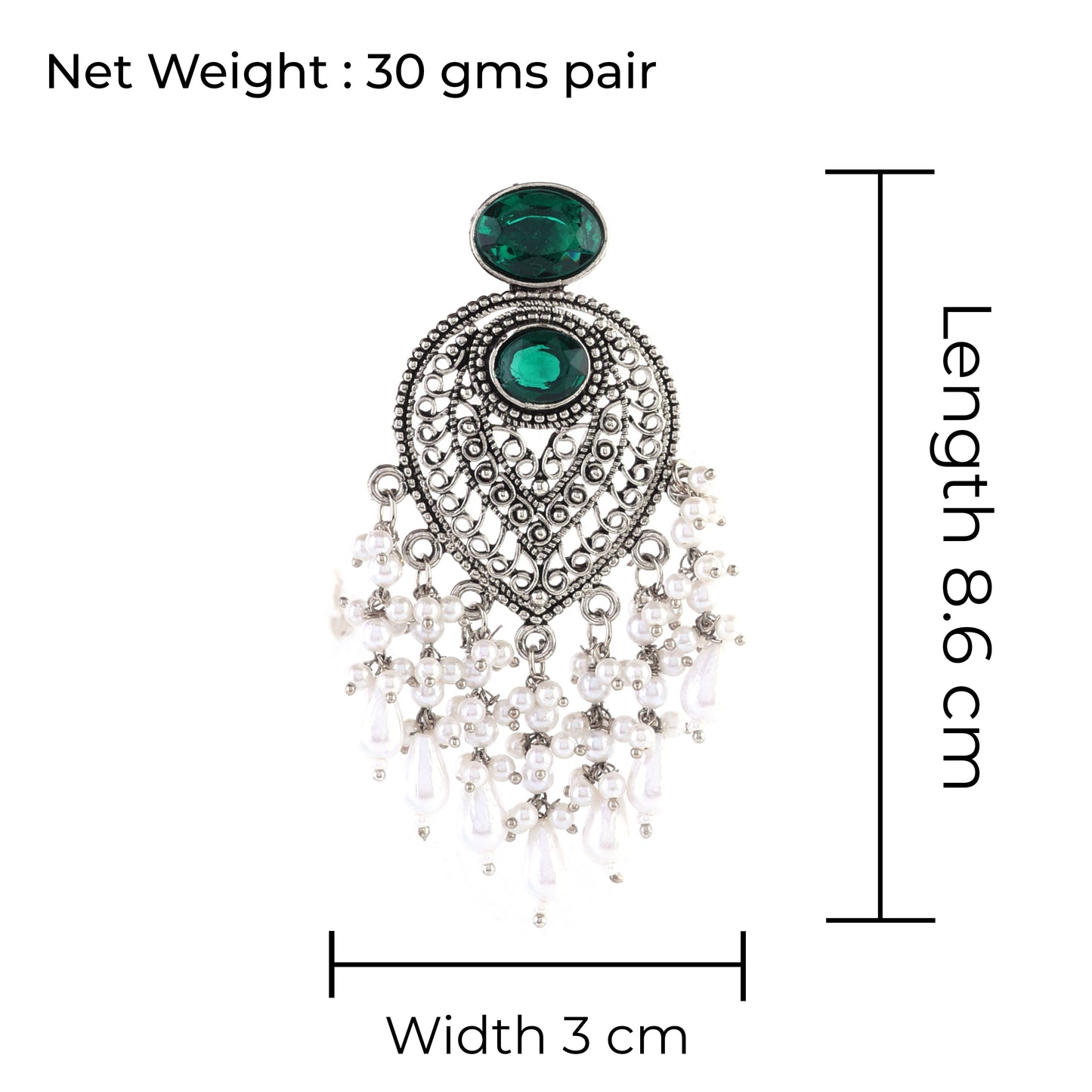 Green Girisha Boho Pearl Earring