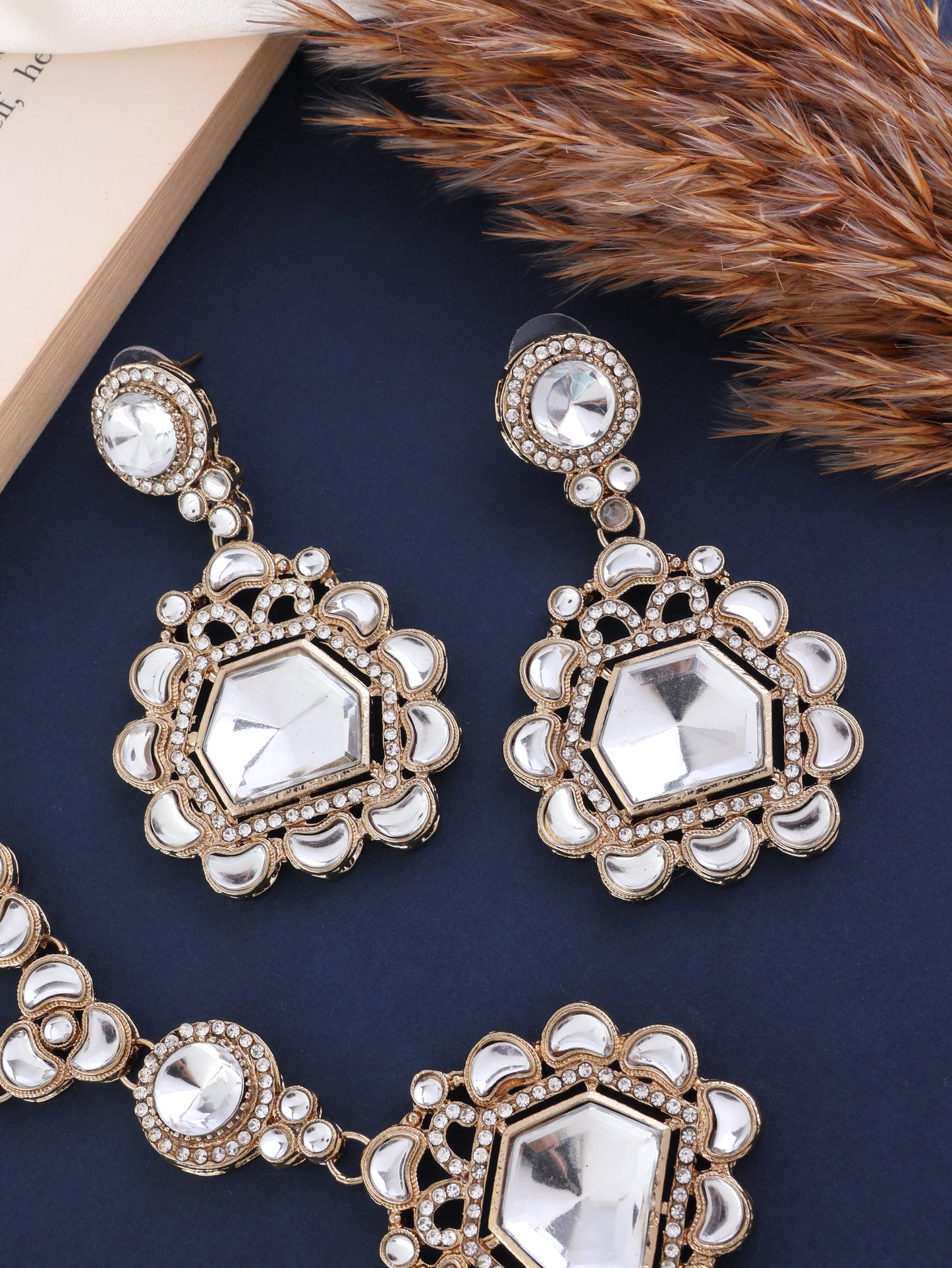 Niyana Pendant Style Long Necklace Set with Earring