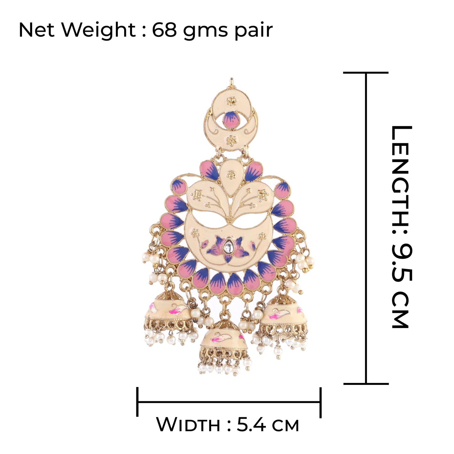 Ivory Charvi Meenakari Jhumka