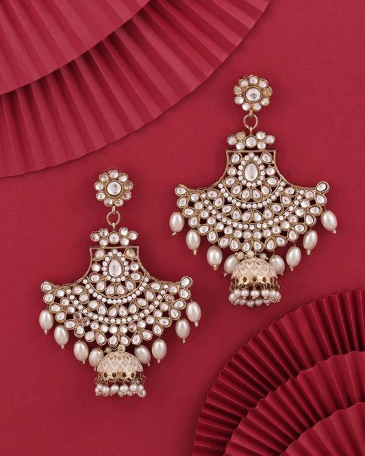 Ivory Sabita Designer Meenakari Jhumka Earring