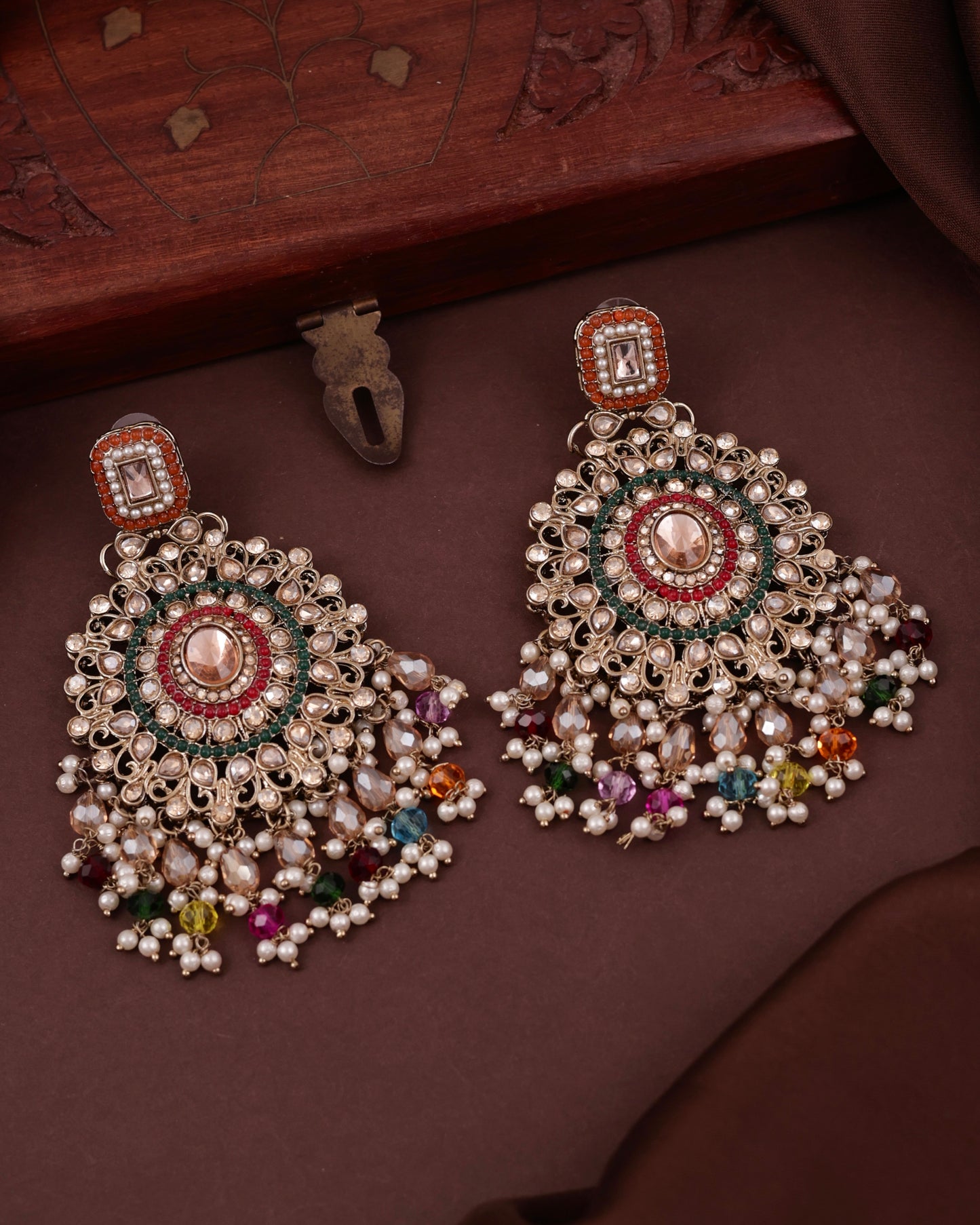 Multi Tavisha Punjabi Pakistani Teeka Chandbali Set