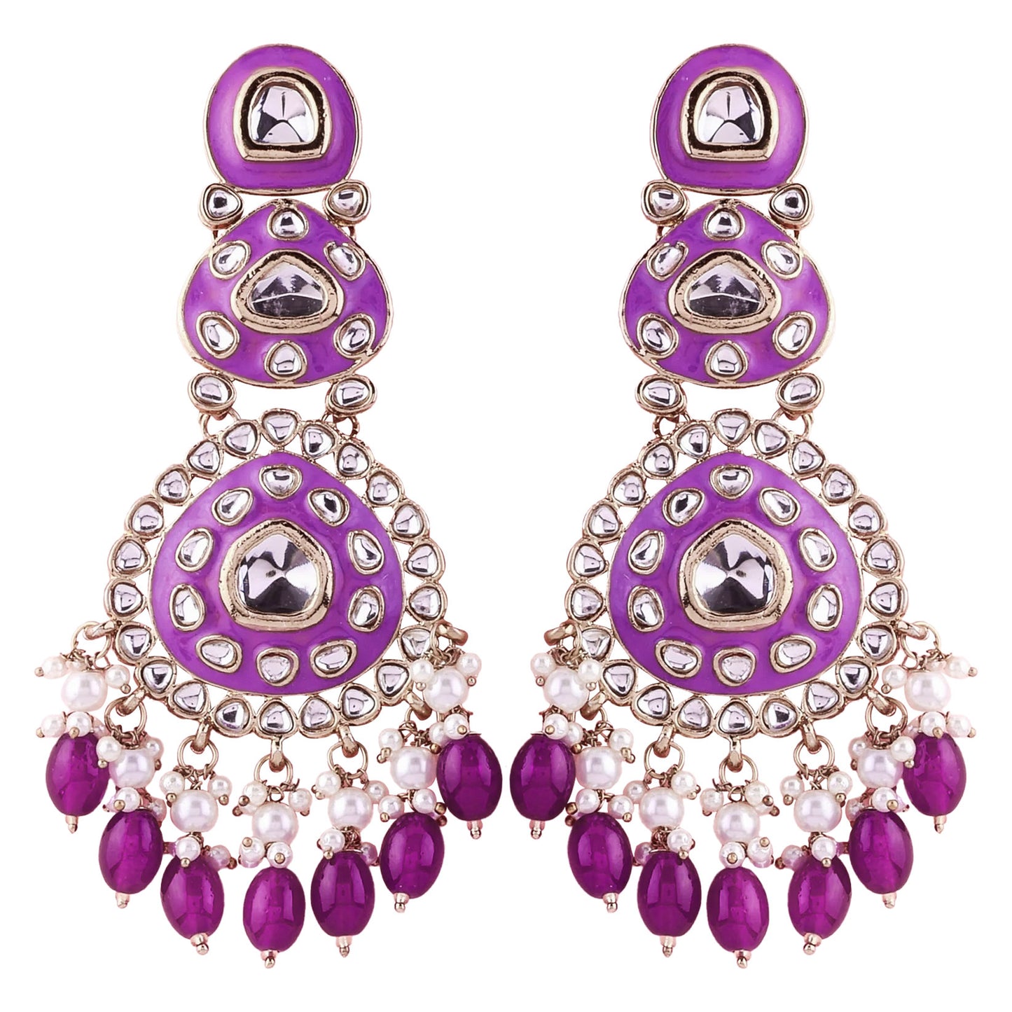 Purple Tisya Meenakari Chandbali