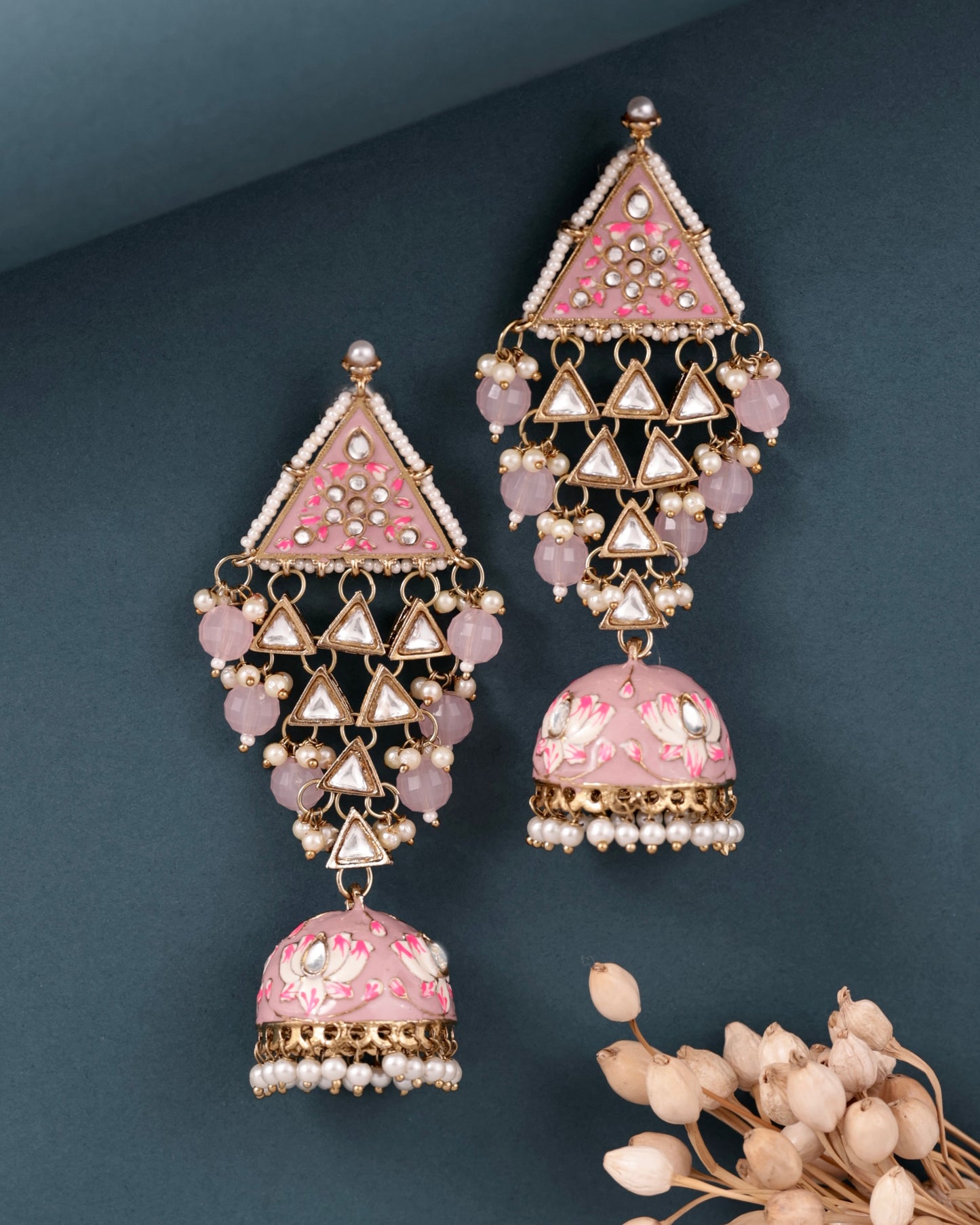 Blush Tisha Meenakari Jhumka