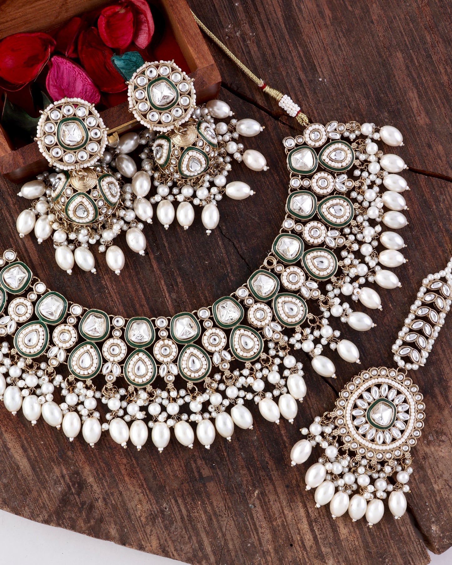Pearl Lavitha Necklace Earring with Teeka