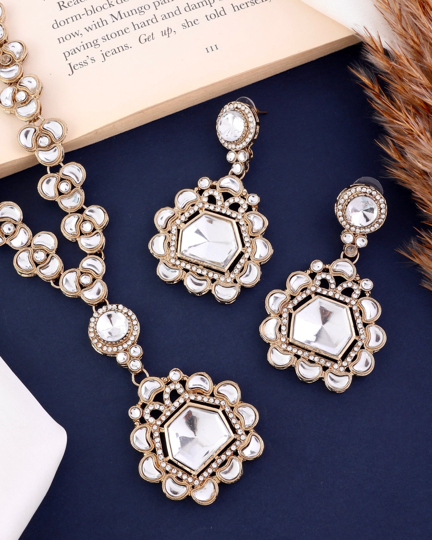 Niyana Pendant Style Long Necklace Set with Earring