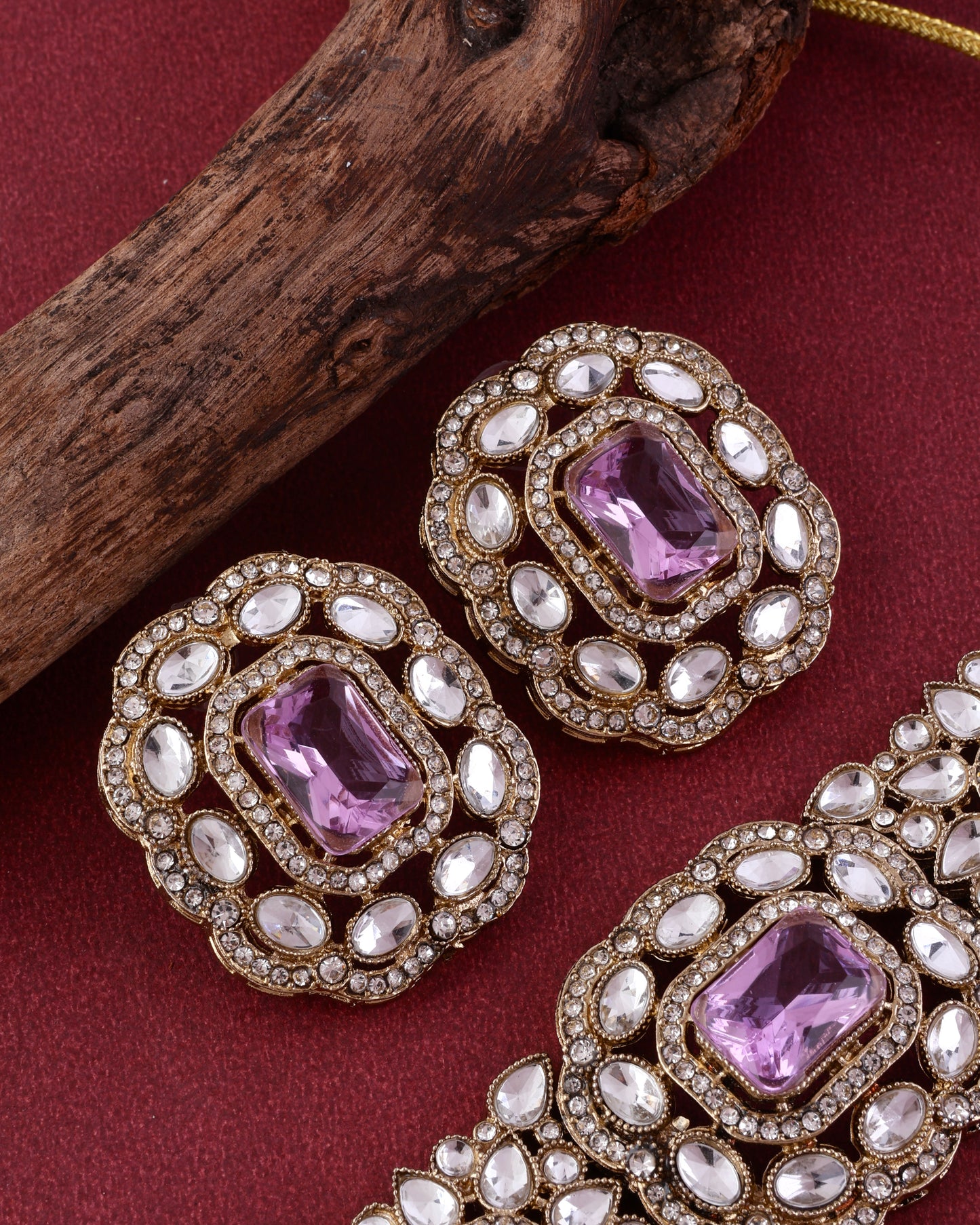 Lilac Gunveen Choker Necklace Earring