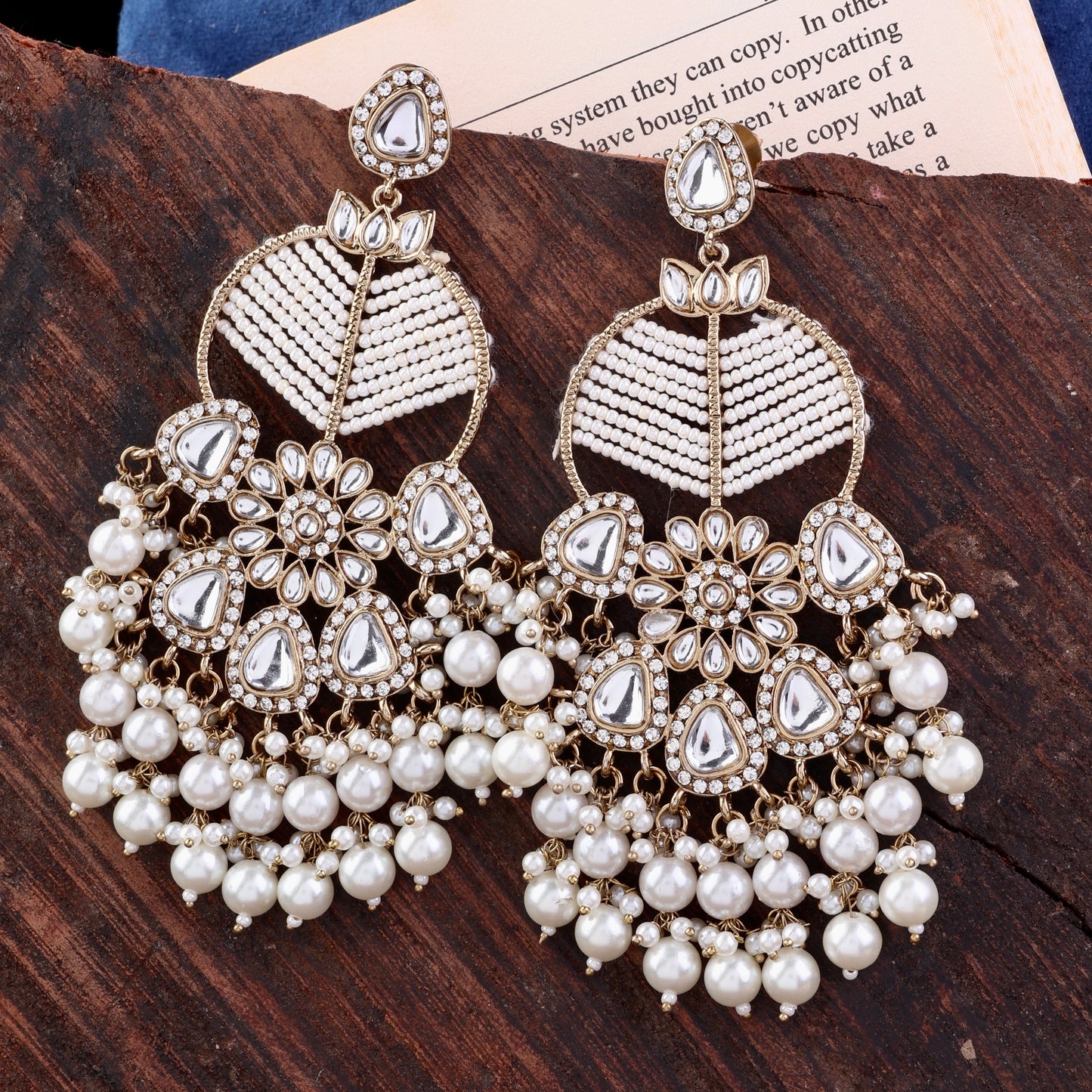 Pearl Ranveer Designer Chandbali Earring
