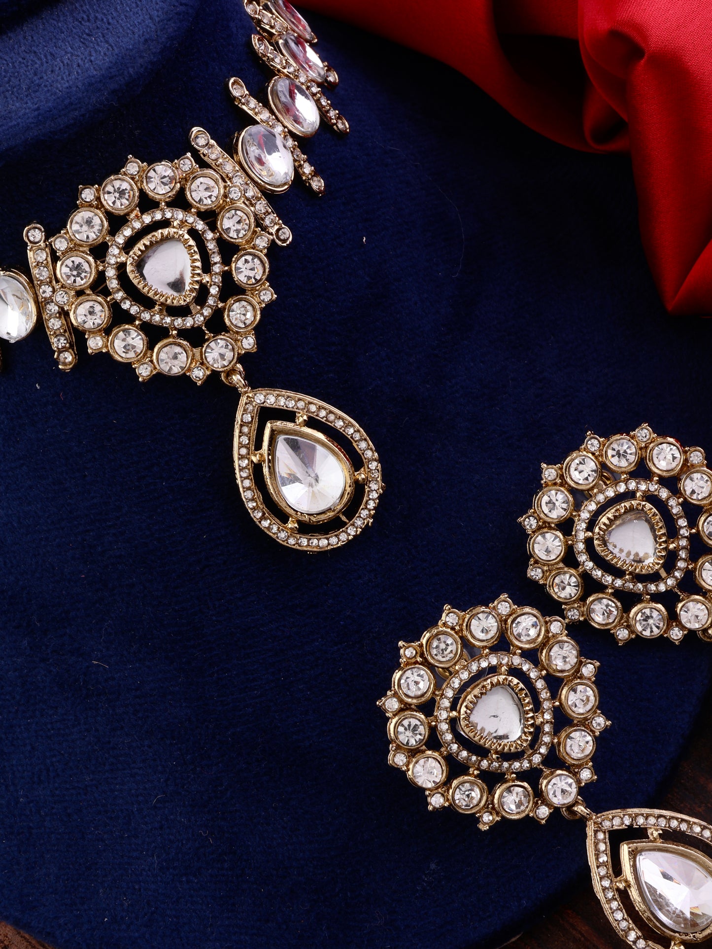Rutba Indo Western Necklace With Earrings