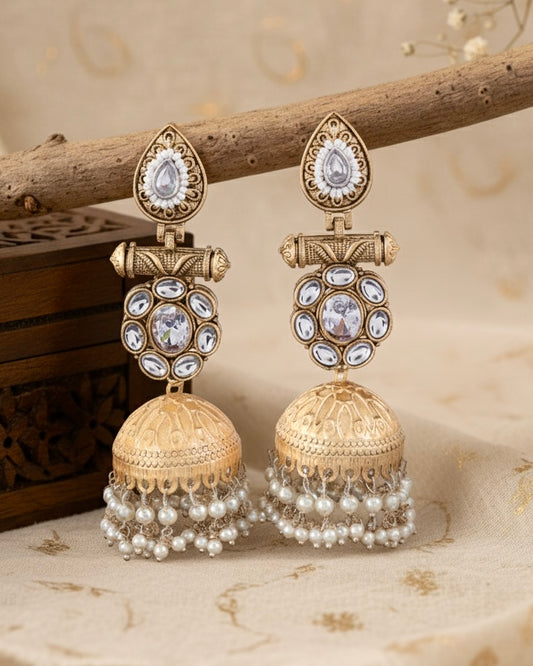 Shrishti Designer Jhumki Earring Brass Lookalike