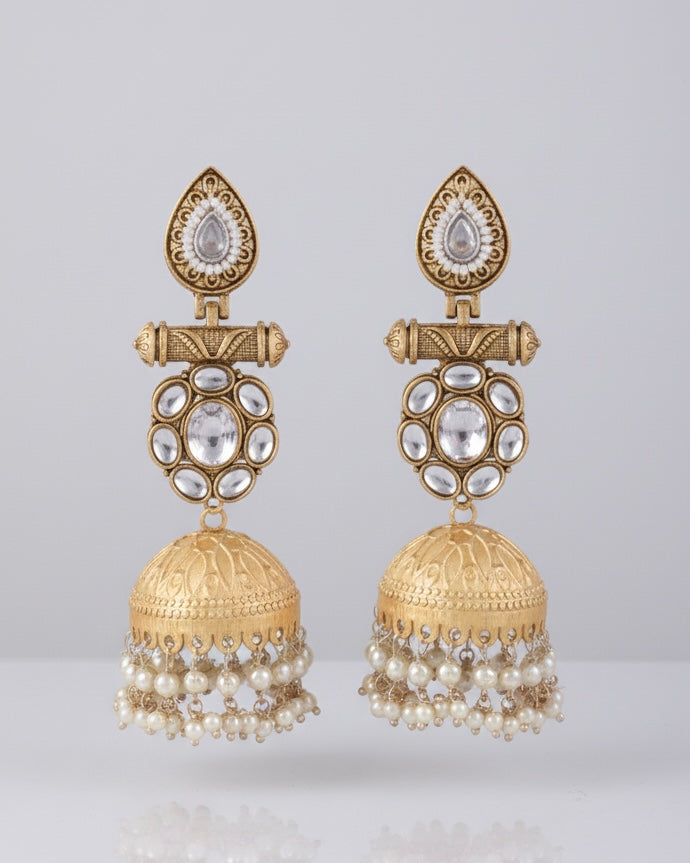 Shrishti Designer Jhumki Earring Brass Lookalike