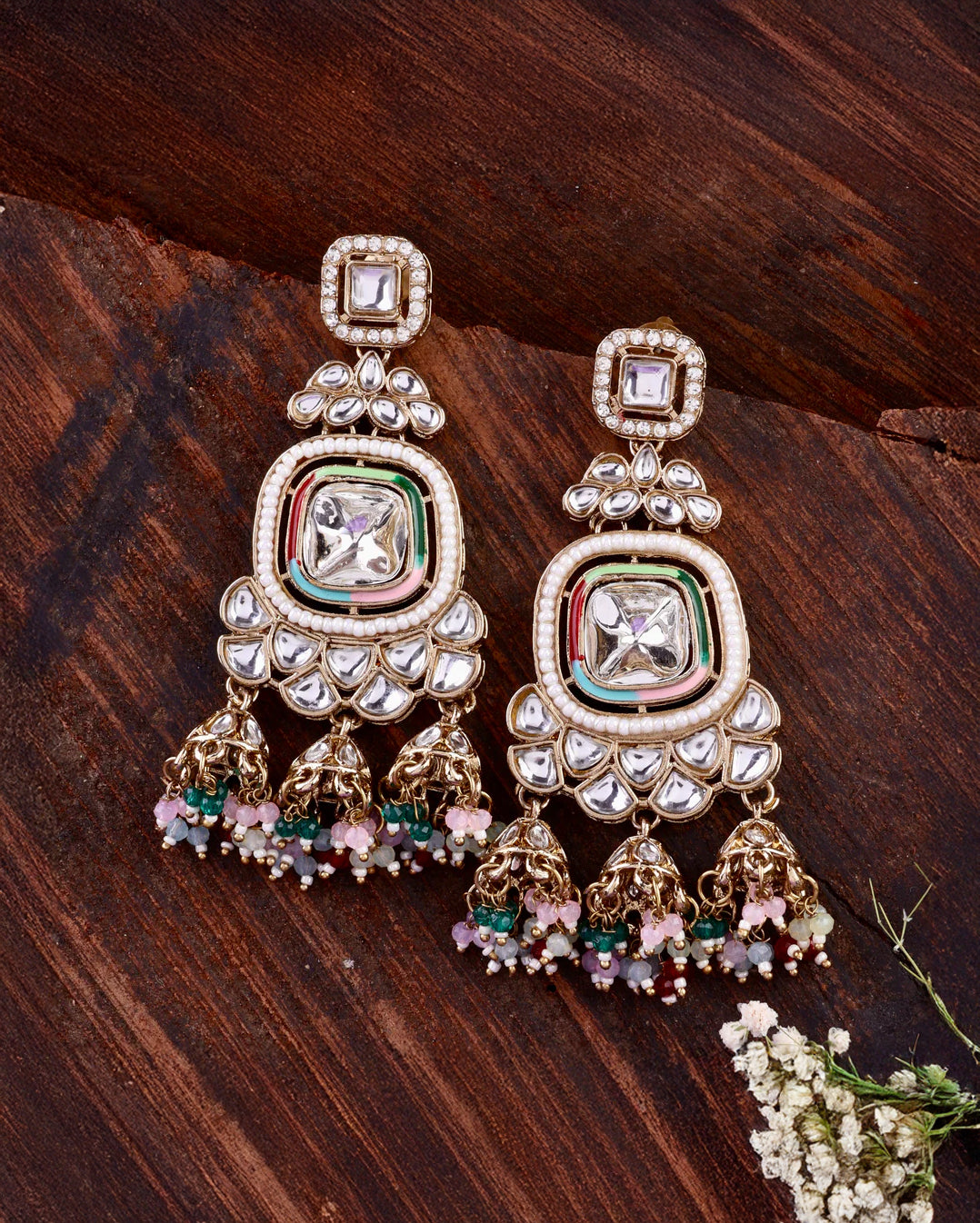 Multi Anay Designer Earring with Jhumki Detailing