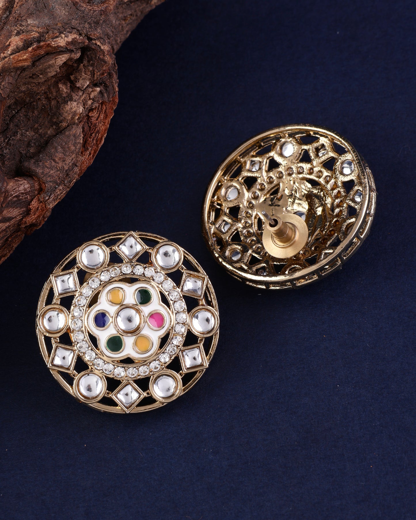 Multi Neha Meenakari Stud Earring