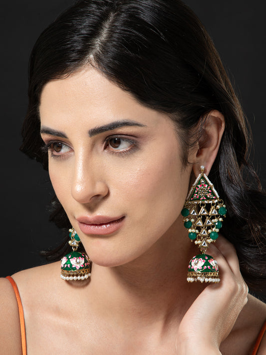 Emerald Tisha Meenakari Jhumka
