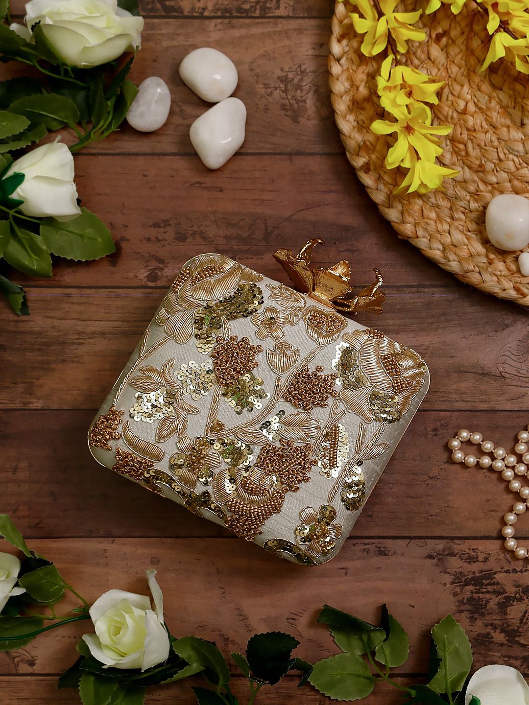 Aster Embroidered Clutch