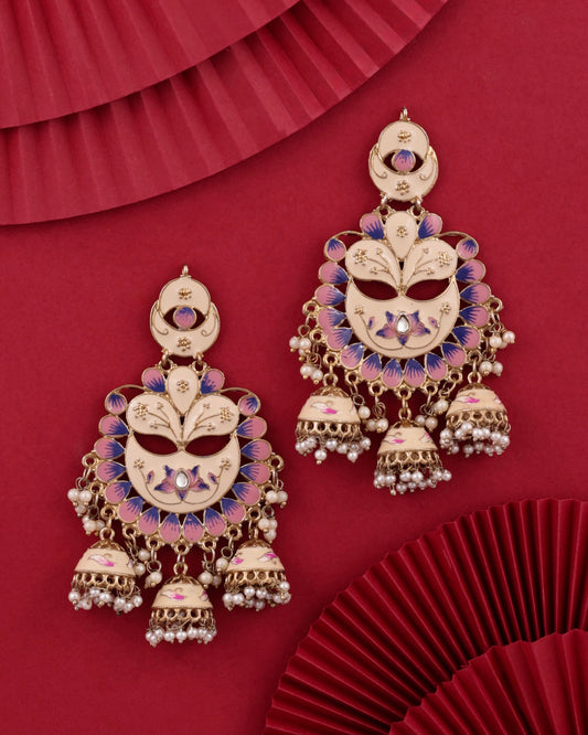 Ivory Charvi Meenakari Jhumka