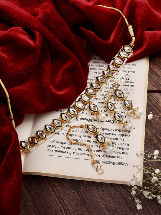 Lipika Necklace with Earring and Teeka Set