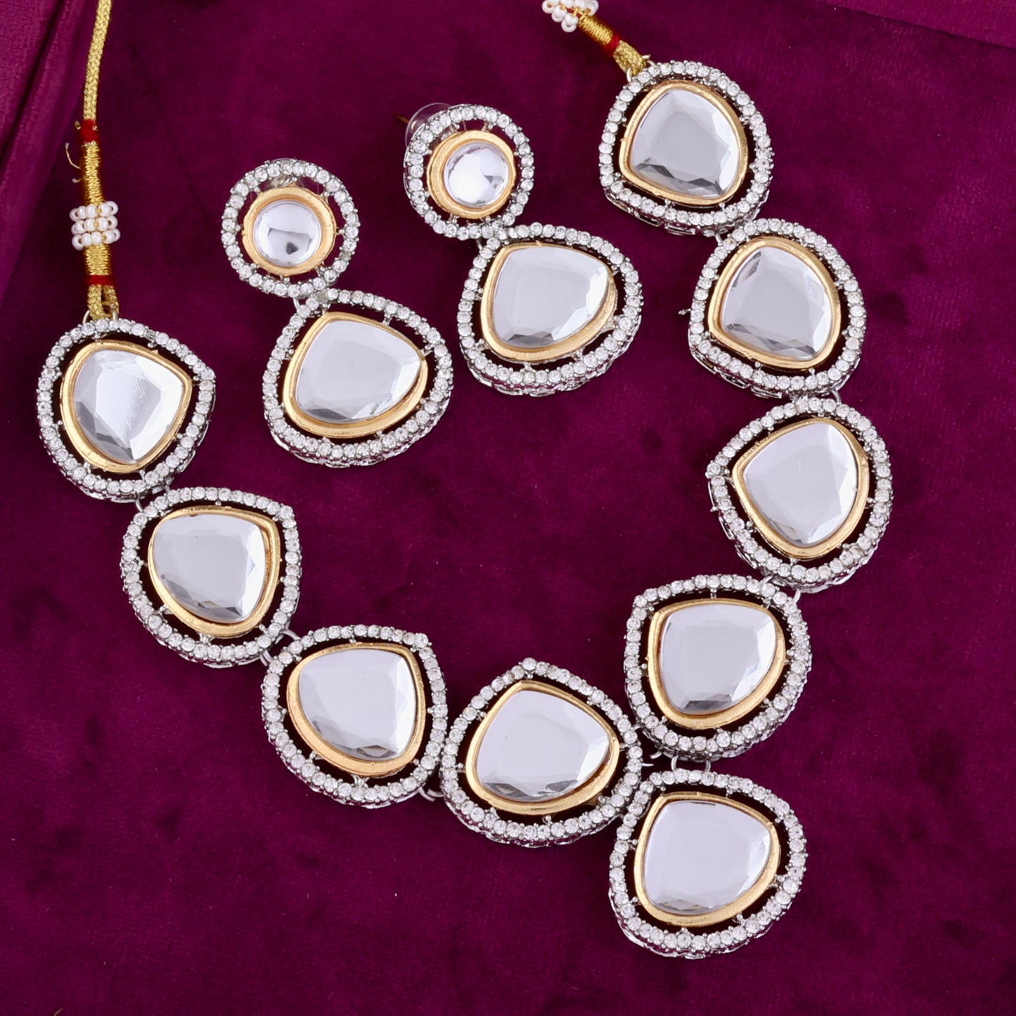 Layla Polki Dupe Necklace Set with Earring
