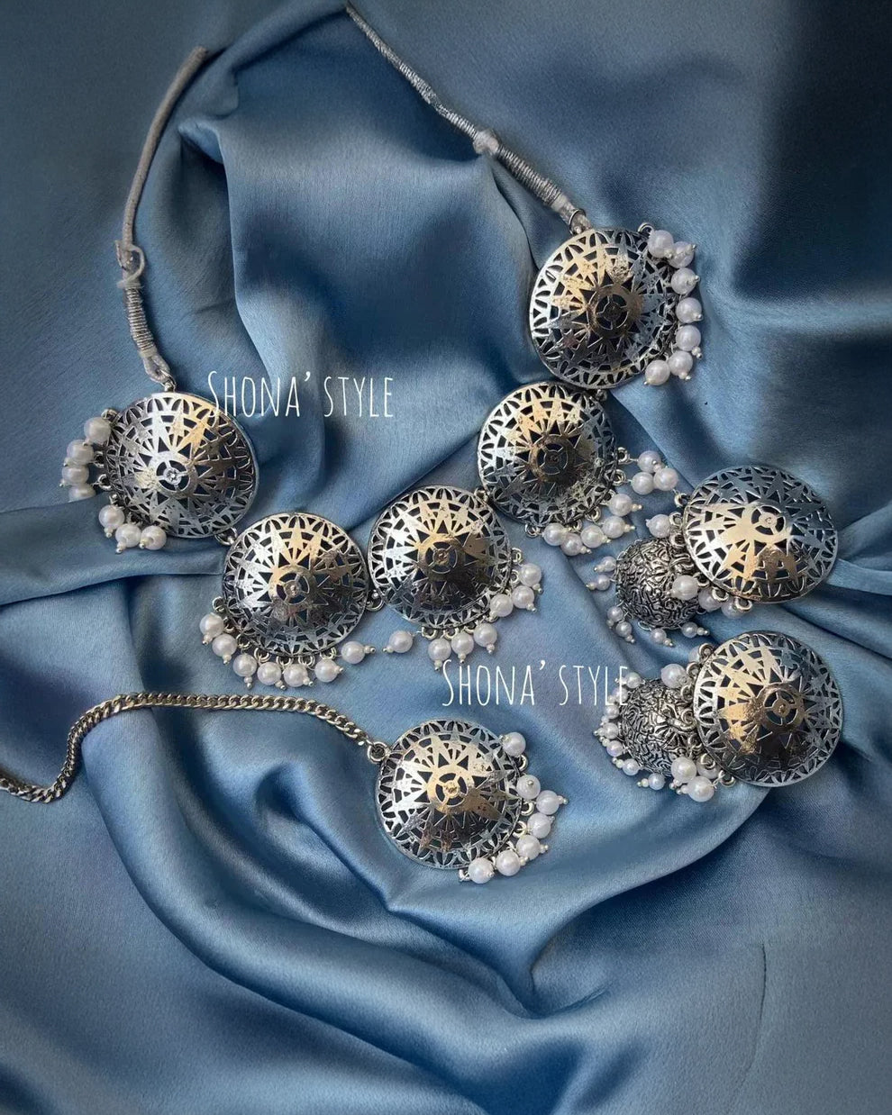 Silver Amritsari Choker Set