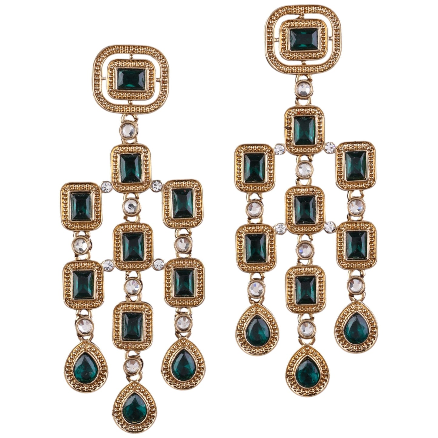 Green Anshita Gold Designer Earring