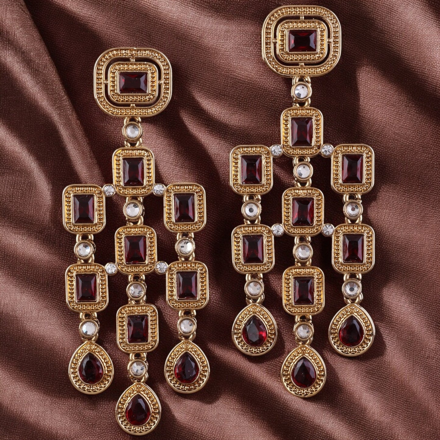 Wine Anshita Gold Designer Earring
